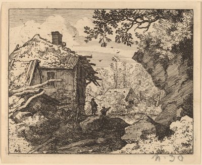 Choza de Paja Vista desde Atrás, probablemente c. 1645-1656 de Allart van Everdingen