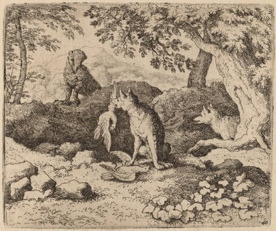 El tejón va a advertir a Reynard, probablemente c. 1645-1656 de Allart van Everdingen
