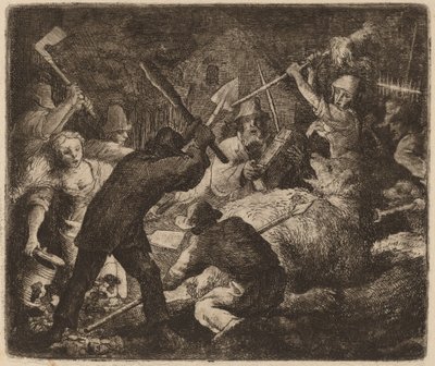 El oso asaltado por los campesinos de Allart van Everdingen