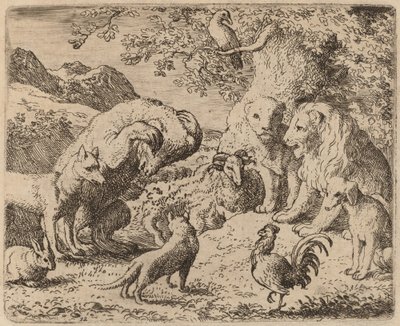 El oso suplica al león por justicia, probablemente c. 1645-1656 de Allart van Everdingen