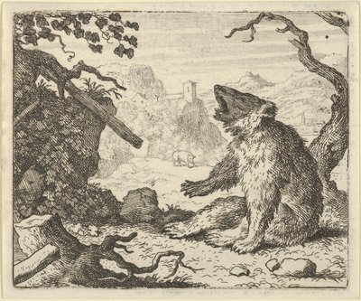 El oso llama a Renard a comparecer ante el consejo de los animales, 1650-75 de Allart van Everdingen