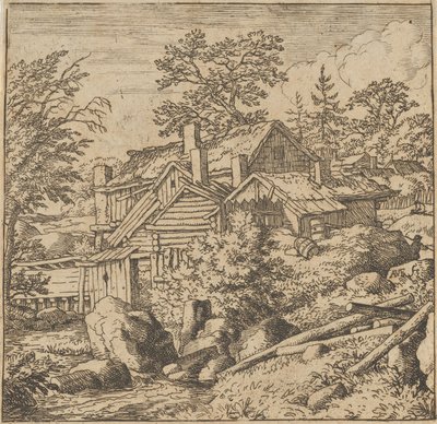 La aldea en la ladera de la montaña de Allart van Everdingen