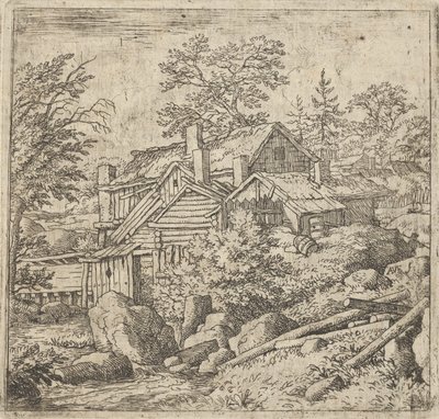 La aldea en la ladera de la montaña de Allart van Everdingen