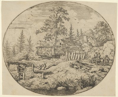 El Paisaje con el Puente de Madera, siglo XVII de Allart van Everdingen