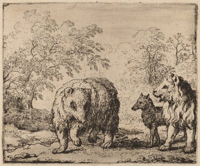 El león libera al oso y al lobo, probablemente c. 1645-1656 de Allart van Everdingen