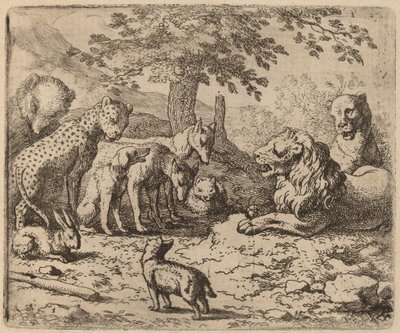 El león busca consejo, probablemente c. 1645-1656 de Allart van Everdingen