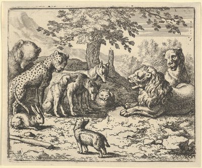 El León Toma el Consejo de los Otros Animales para el Castigo de Renard de Allart van Everdingen