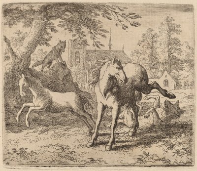 La yegua y el lobo, probablemente c. 1645-1656 de Allart van Everdingen