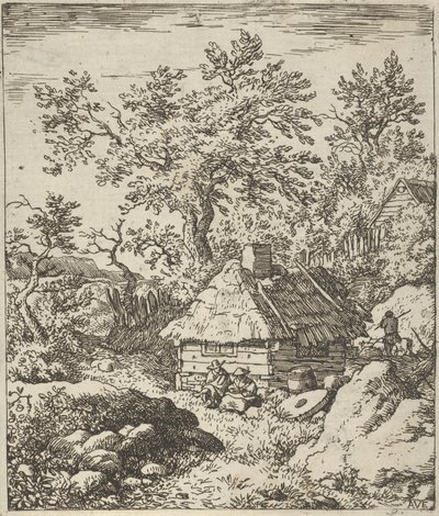 La piedra de molino cerca del barril, siglo XVII de Allart van Everdingen