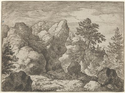 La roca puntiaguda, siglo XVII de Allart van Everdingen