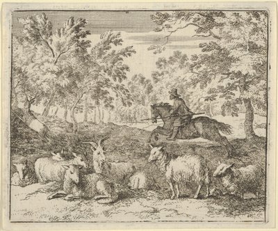 El pastor a caballo persigue al ciervo, 1650-75 de Allart van Everdingen