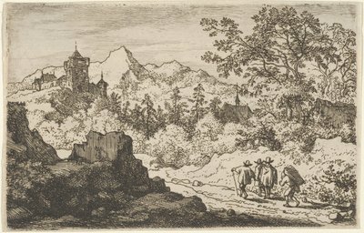 Los tres hombres y el portero, siglo XVII de Allart van Everdingen
