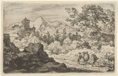 Los tres hombres y el portero, siglo XVII de Allart van Everdingen