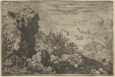 Los Tres Viajeros al Pie de la Roca Alta, siglo XVII de Allart van Everdingen