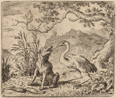 El lobo y la grulla de Allart van Everdingen