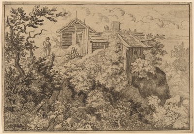 Tres Cabañas en una Roca, probablemente c. 1645-1656 de Allart van Everdingen