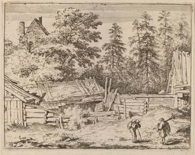 Tres cabañas, probablemente c. 1645-1656 de Allart van Everdingen