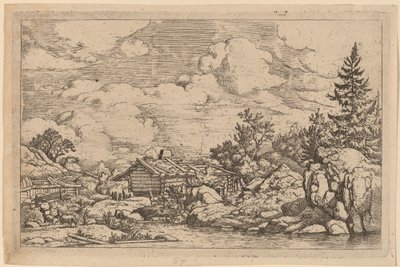 Tres cabras en el río, probablemente c. 1645-1656 de Allart van Everdingen