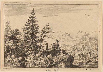 Dos hombres en una colina, probablemente c. 1645-1656 de Allart van Everdingen