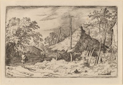 Rueda debajo del granero de heno, probablemente c. 1645-1656 de Allart van Everdingen