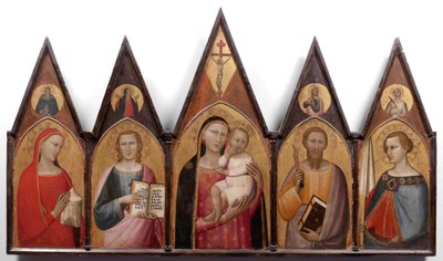 Madonna y el Niño con santos de Allegretto Nuzi