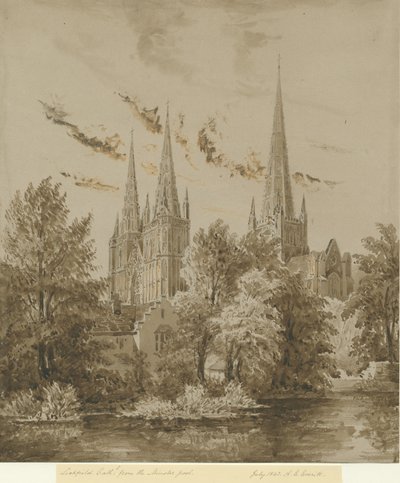 Catedral de Lichfield - Vista Suroeste de Allen Edward Everitt