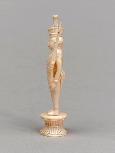 Peón blanco, pieza de ajedrez, India, circa 1820 de Allen Edward Everitt