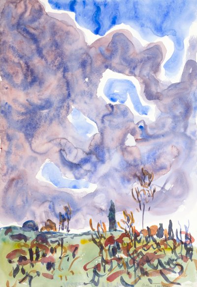 Acuarela no. 31, Paisaje con Nubes, ca. 1930 de Allen Tucker