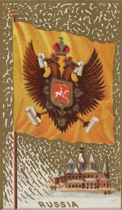 Rusia, de Banderas de todas las naciones, Serie 1 N9 para Allen & Ginter Cigarettes Brands, 1887 de Allen and Ginter