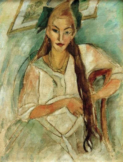 Retrato de una niña con trenza de Alma Del Banco