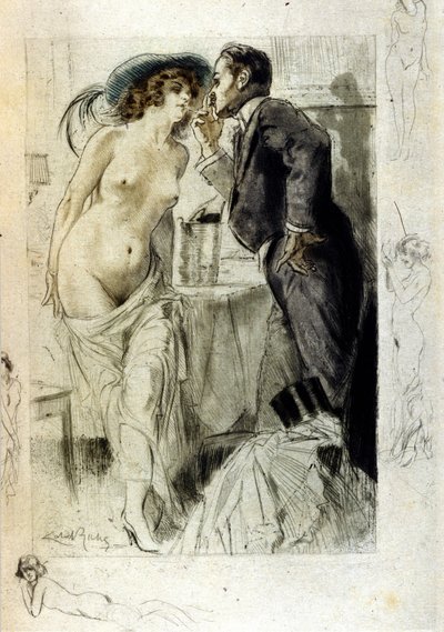 Ilustración de Almery Lobel-Riche (Lobel Riche) (1880-1950) de 1926 para "Le journal d