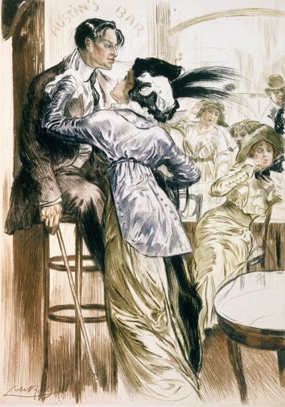 Los amantes, de "París: Moeurs, Costumes et Attitudes 1912-13, Vol. 1: Les Bars