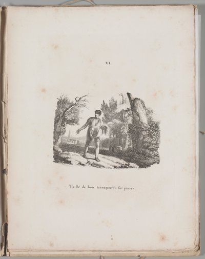 Arte de la Litografía: Traslado de un Grabado en Madera, Plancha VI de Alois Senefelder