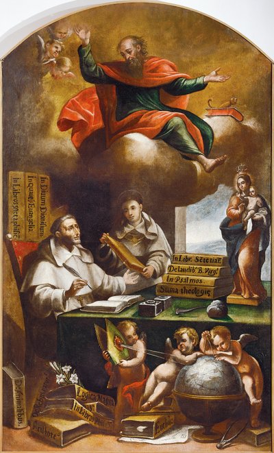 San Pablo se presenta ante San Alberto Magno y Santo Tomás de Aquino, por Alonso Antonio Villamor (1661-1729). Convento de San Esteban, Salamanca. de Alonso Antonio Villamor