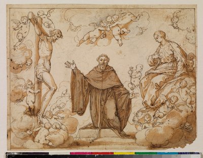 San Agustín dudando entre la sangre de Cristo y la leche de la Virgen María, recto, siglo XVII de Alonso Cano