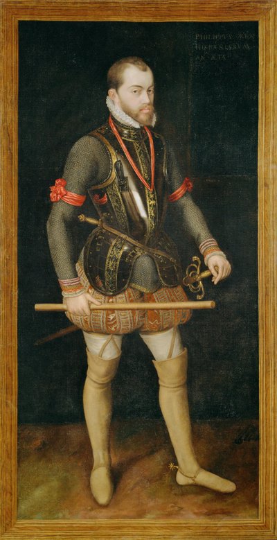 El Rey Felipe II, hijo del Emperador Carlos V y Rey de España ... (pintura sobre lienzo) de Alonso Sánchez Coello