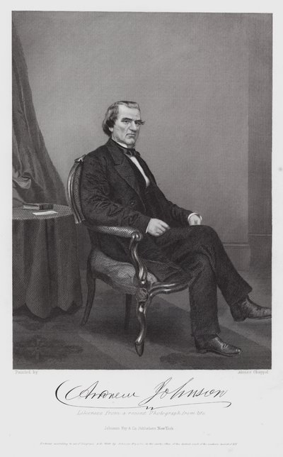 Andrew Johnson (grabado) de Alonzo (after) Chappel