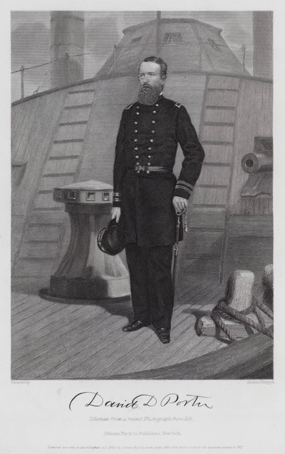 David D Porter (grabado) de Alonzo (after) Chappel