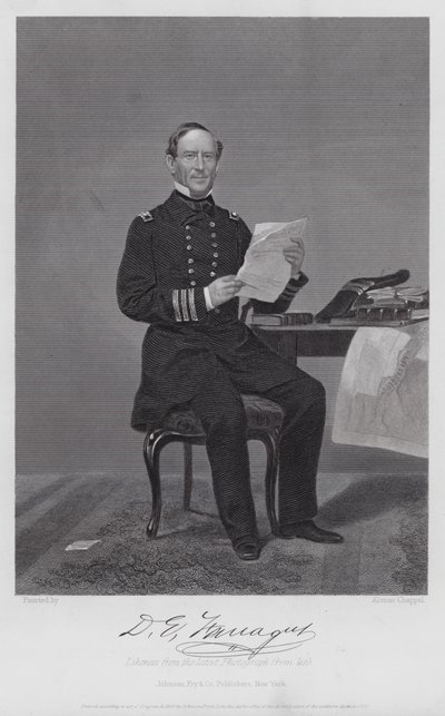 David Glascoe Farragut (grabado) de Alonzo (after) Chappel