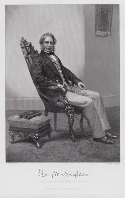 Henry Wadsworth Longfellow (grabado) de Alonzo (after) Chappel