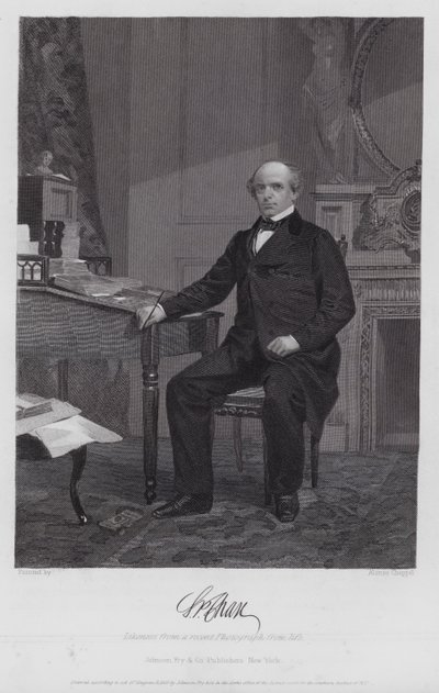 Salmon Portland Chase (grabado) de Alonzo (after) Chappel