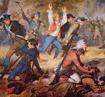 La masacre del Valle de Wyoming en julio de 1778 (detalle) de Alonzo (after) Chappel