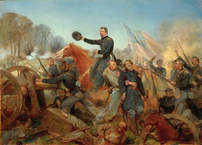 Batalla del desierto, ataque en Spotsylvania Court House, Virginia, 1865 de Alonzo Chappel