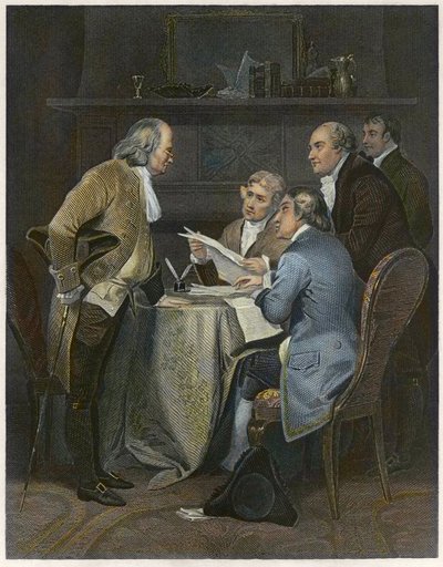 Redacción de la Declaración de Independencia en 1776 de Alonzo Chappel