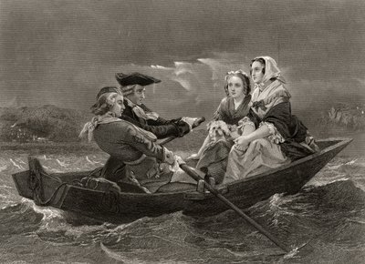 Lady Harriet Ackland de camino a visitar el campamento del General Gates, de 