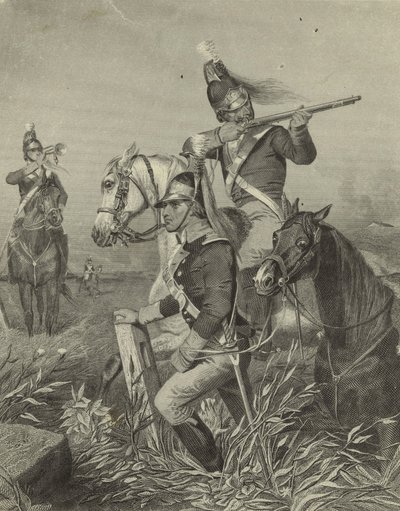 La Caballería de Lee escaramuzando en la Batalla de Guilford, 1858 de Alonzo Chappel