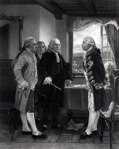 La Conferencia de Paz en Staten Island, Entrevista entre Lord Howe y el Comité del Congreso, 11 de septiembre de 1776 de Alonzo Chappel