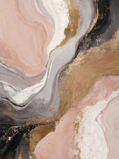Flujo abstracto en tono dorado rosado de Alpenglow Workshop