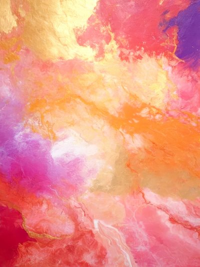 Flujo abstracto rosa dorado de Alpenglow Workshop
