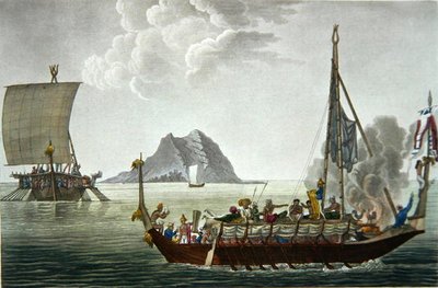 Vista de los Corocores de la Isla de Guebe, desde la Isla de Pisang, de 